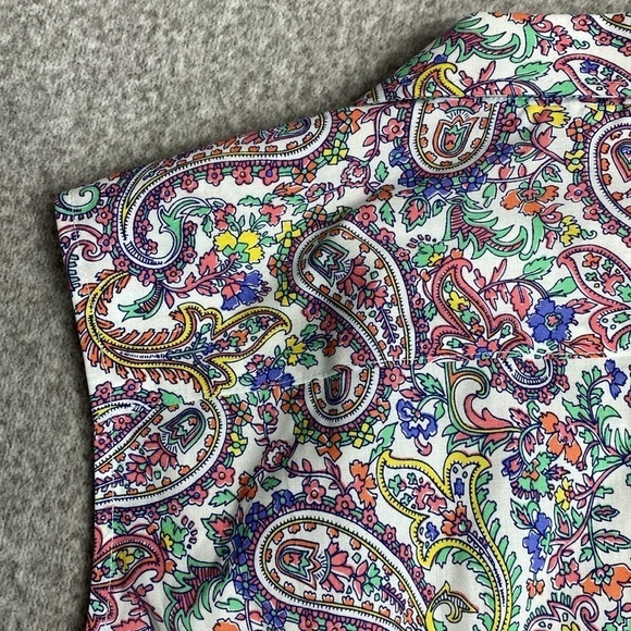 Talbots wrinkle resistant paisley button down sleeveless size 16P preppy travel - Picture 4 of 9